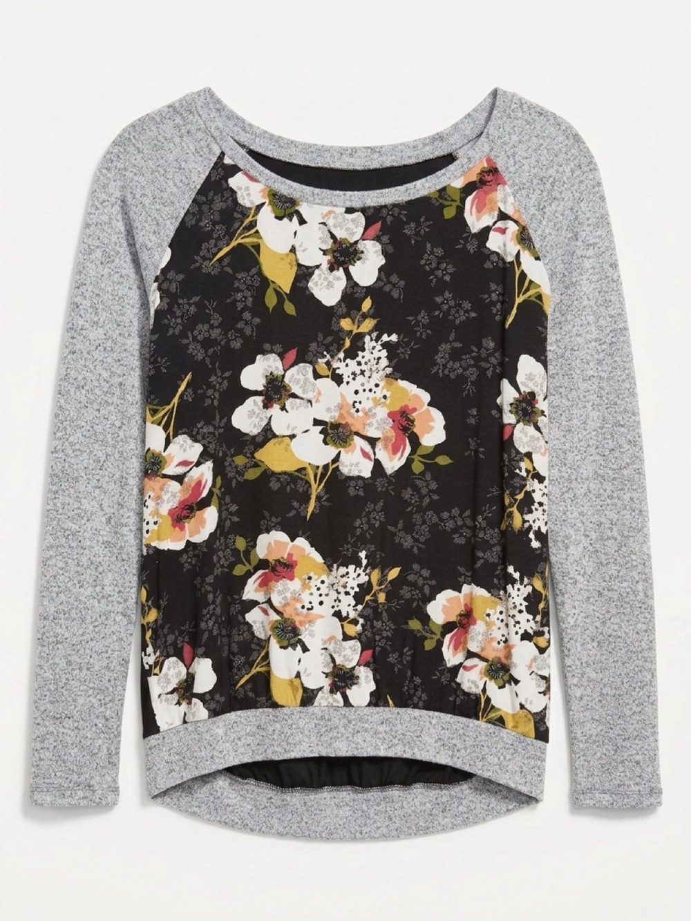 Kut from the Kloth Black Floral Top with Pink Accent (no 43)